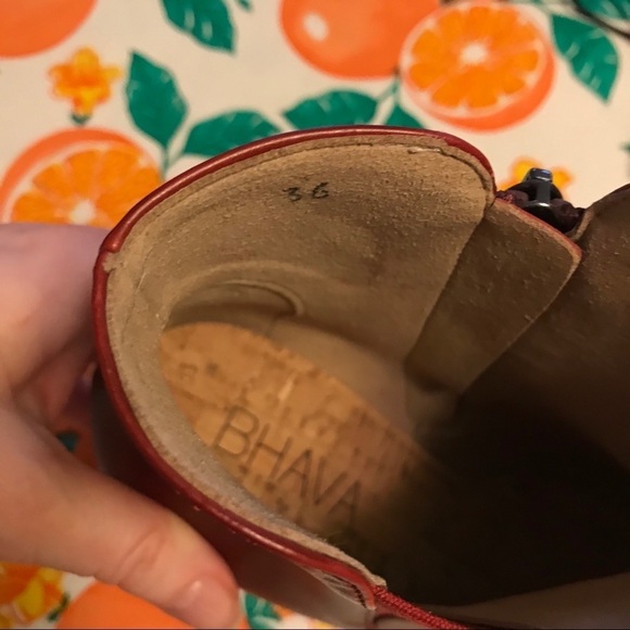 Bhava Studio Blondie Ankle Bootie Cherry Red Sz 6 - Picture 7 of 10